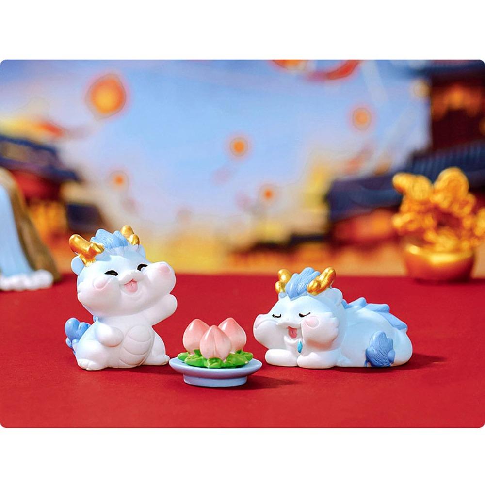 Cute New Year China-Chic Figurine Gifts Handmade Micro Landscape Zodiac Dragon Resin Animal Decoration Desktop