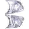 Front Corner Light Housing 63126904299 63126904300, Side Marker Light Lens Cover, 1998-2001 Compatible with BMW E46 2-Door - Clear Lens