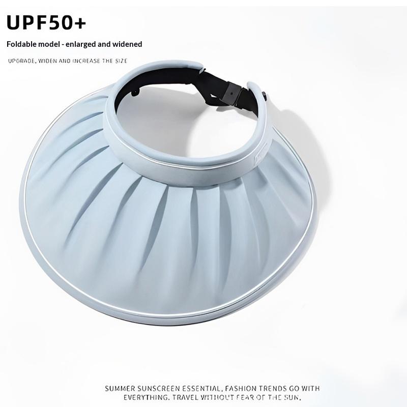 2026 Women'S Summer Large Brim Open Empty Top Sun Hat Upf 50+ Foldable Sunshade Hat Uv Protect Sun Protection Sun Cap