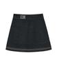 Hug Your Skin Denim Needlework Midi Skirt (Black)