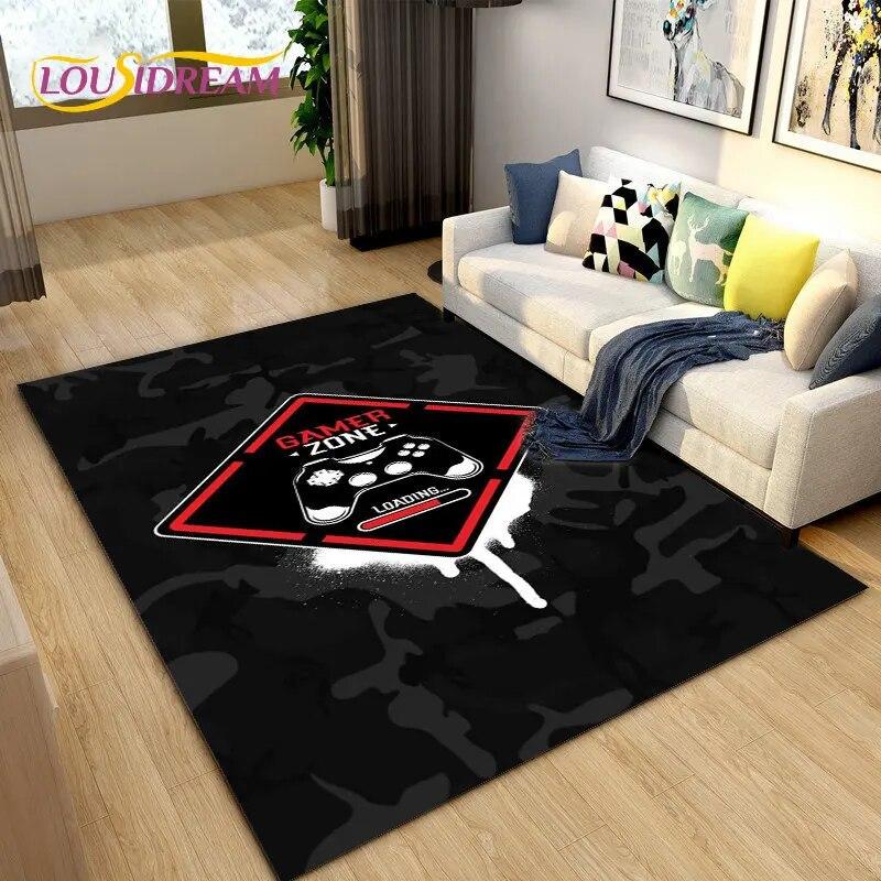 Cartoon Gamer Game Controller Area Rug Large,Carpets Rug for Living Bedroom Sofa Doormat Decoration,Kids Play Non-slip Floor Mat