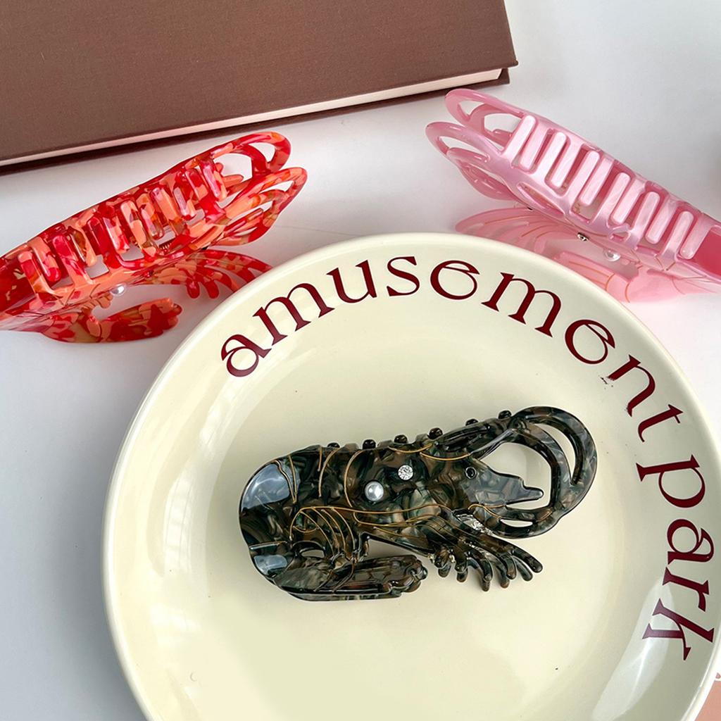 Large Rhinestones Pearls Acetate Hair Claw Clip Women Girls Fashion Hair Accessories Party Daily Use