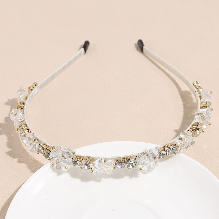Mode Kristall Lünette Kopfschmuck Damen Stirnband Mädchen Vintage Haarbänder Haarband Reifen für Hochzeitsparty Haarschmuck Accessoires