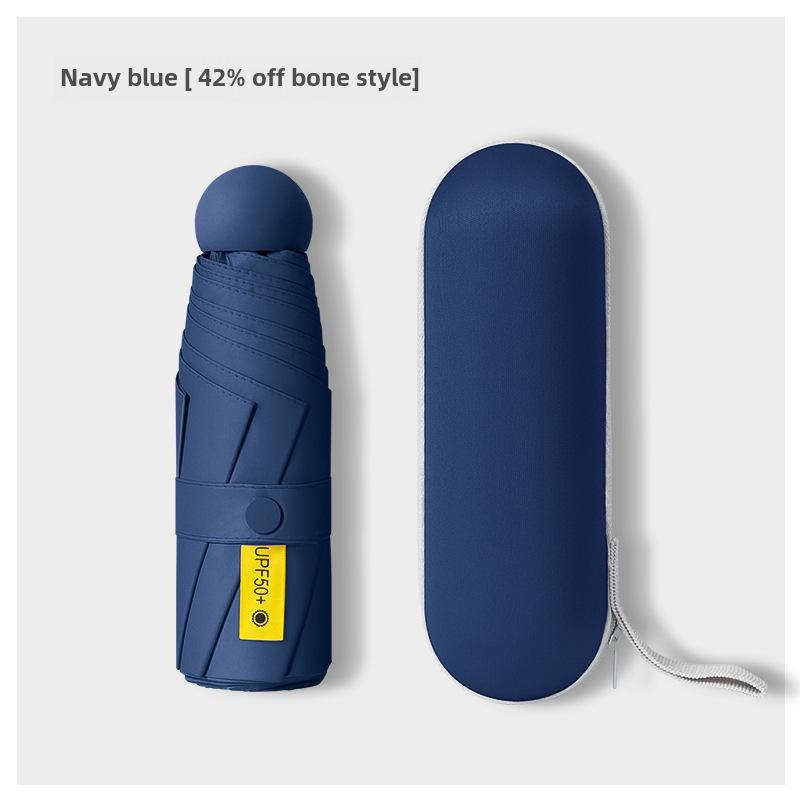 

Портативный женский солнцезащитный зонт - мини-черный капсульный дизайн