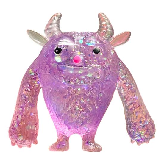 

Cartoon Cow Squeeze Toy with Glitter Stress Relief Cattle Demon Sugar Ball Sensory Toy Relaxation Anxiety Reduction Animal Fidget фиолетовый