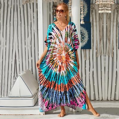 Langes Strandkleid für Damen, Pareo de Plage, Badeanzug, Sarongs, Bademode, Kaftan, Strandmode, Q1476