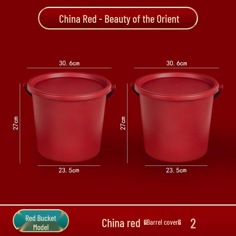 Red Wedding & Housewarming Joy Buckets - Large Plastic Pair in Vibrant Red