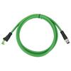 Patch Cord M12 RJ45 Connector Ethernet Shielded Cable 4 Pin CAT5E 24 AWG Wire IP67 Water Proof