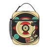 Vintage Record Player Vinyl Album Design Insulated Lunch Bag for Women Kids Leakproof Food Boxes Thermal Lunch Box Tote