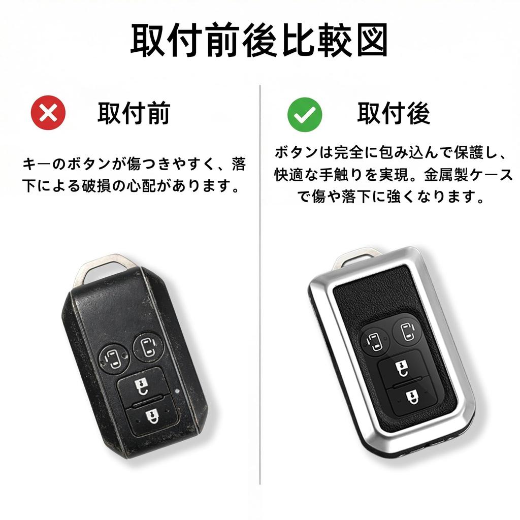 Suzuki Jimny JB64W Jimny Sierra JB74W Compatible Faux Leather Key Zinc Alloy Scratch No Radio Wave Dedicated Key 1 Piece [LUMIMAN] Case,