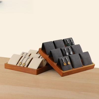For  Earrings Storage Wooden Tray Stud Earring Organizer Earrings Display Holder SM019