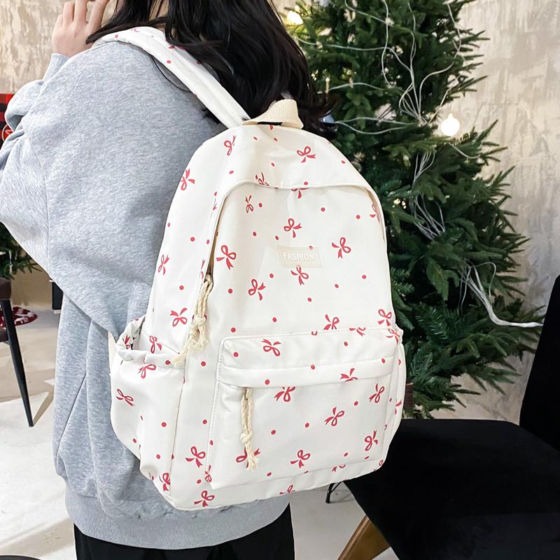 Women Casual School Bag Large Capacity Versatile Rucksack Bowknot Backpack School Outdoor Camping Picnic Bag