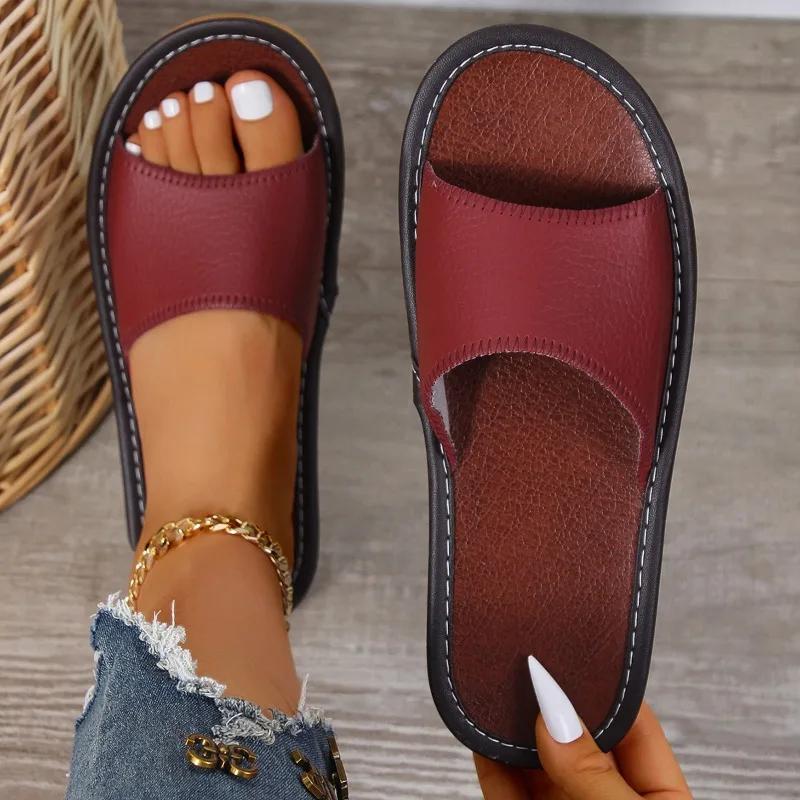 

Модная женская обувь, горячая распродажа, женские тапочки с открытым носком, летние, легкие, удобные, на плоской подошве, повседневные, пляжные тапочки Zapatillas Mujer 40