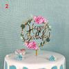 1pc Cake Decorations Happy Birthday Acrylic Cake Insert Toppers for Mitzvah Wedding Anniversary Cake Decor