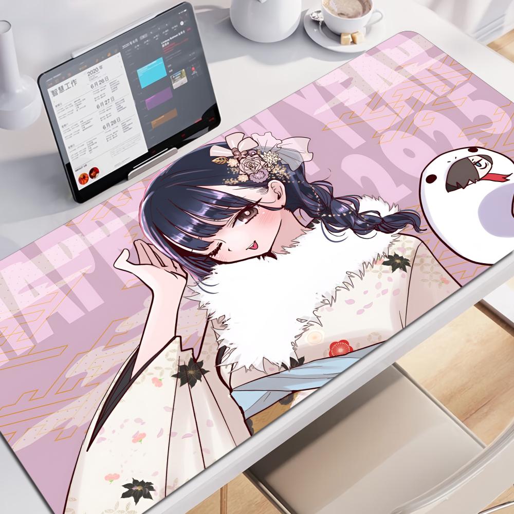 Pretty The Dangers In My Heart Yamada Anna Mousepad Kawaii Anime Girl Desk Mat Keyboard Pad Cute NonSlip Rubber Large Mouse Pad