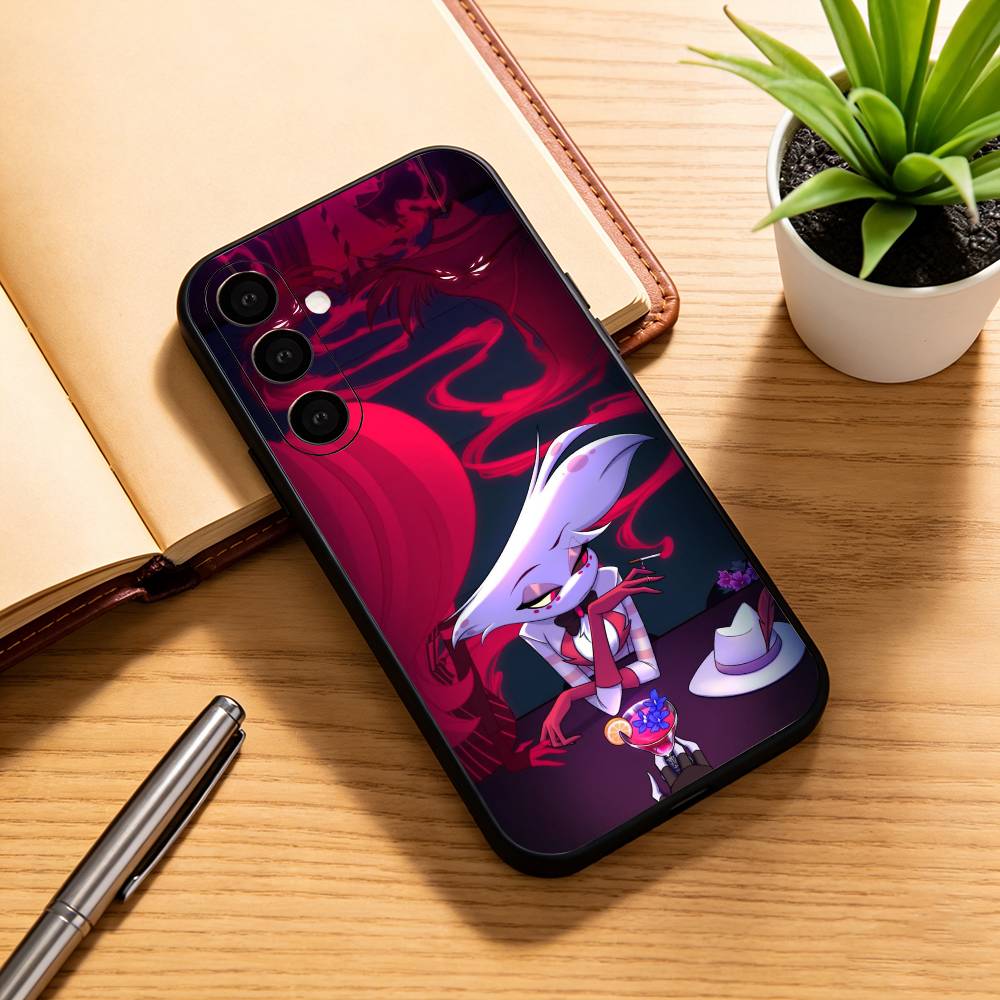 

H-hazbin hotel angel dust Phone Case Black Silicone Soft For Samsung Galaxy A73,A72,A71,A70,A53,A52,A51 Samsung a13 5g