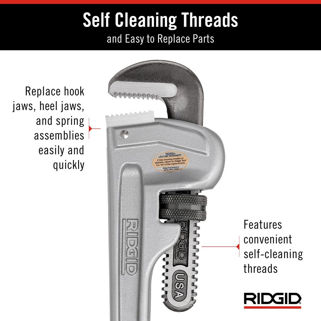 Rigid Aluminum Straight Pipe Wrench 350mm 814