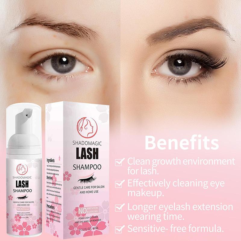 60ML Eyelash Shampoo Lash Cleaner Fast Cleaning Mascara Wand Foam Effective Deep Clean For Lash Extension Care