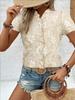 Summer 2026 Women's Ruffle Jacquard Short-Sleeve Pullover Shirt