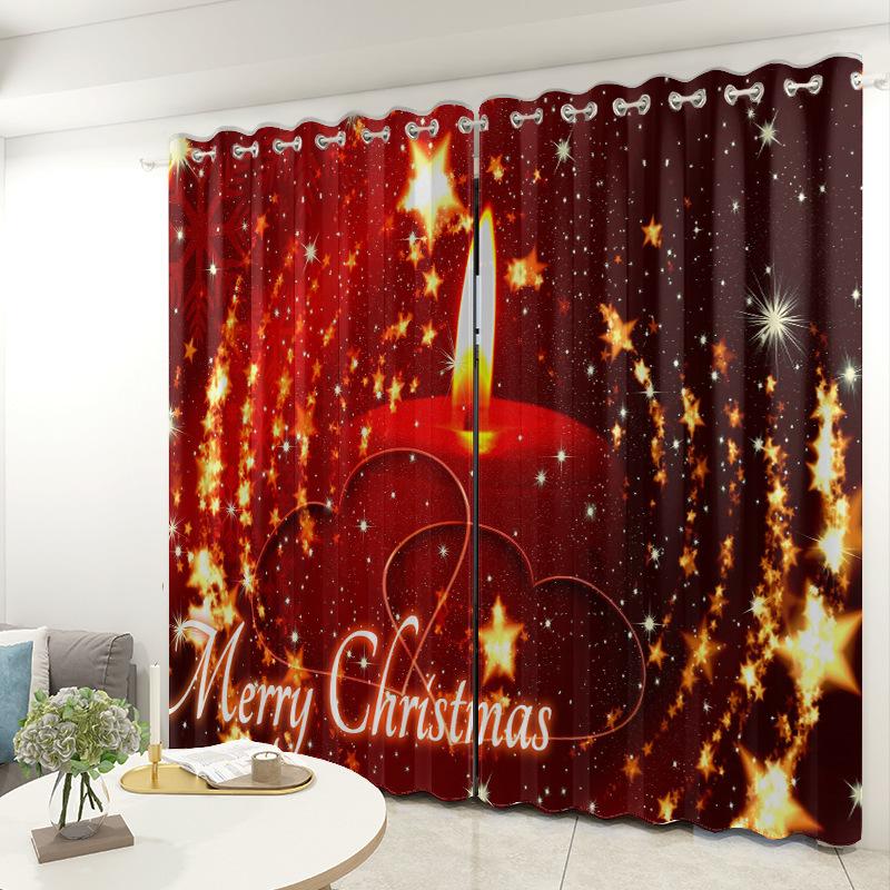 Christmas Curtains Bedroom Living Room Balcony Blackout Curtains Office Hotel Insulation Curtains