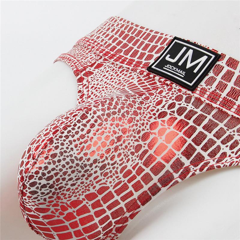 Tanga JOCKMAIL Mote Slangemønster Imitert Skinnmateriale, Lav Midje Sexy Herre Tanga Undertøy Klubb Party Daglig Casual Herre T-bakc Underbukser