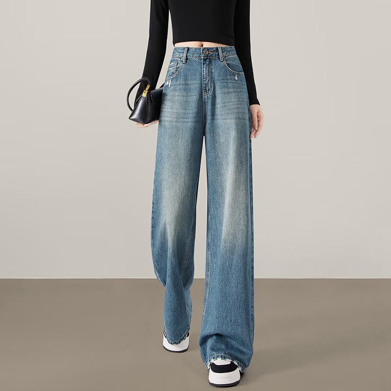 Tachic Women's Tencel Wide-Leg High-Waist Jeans