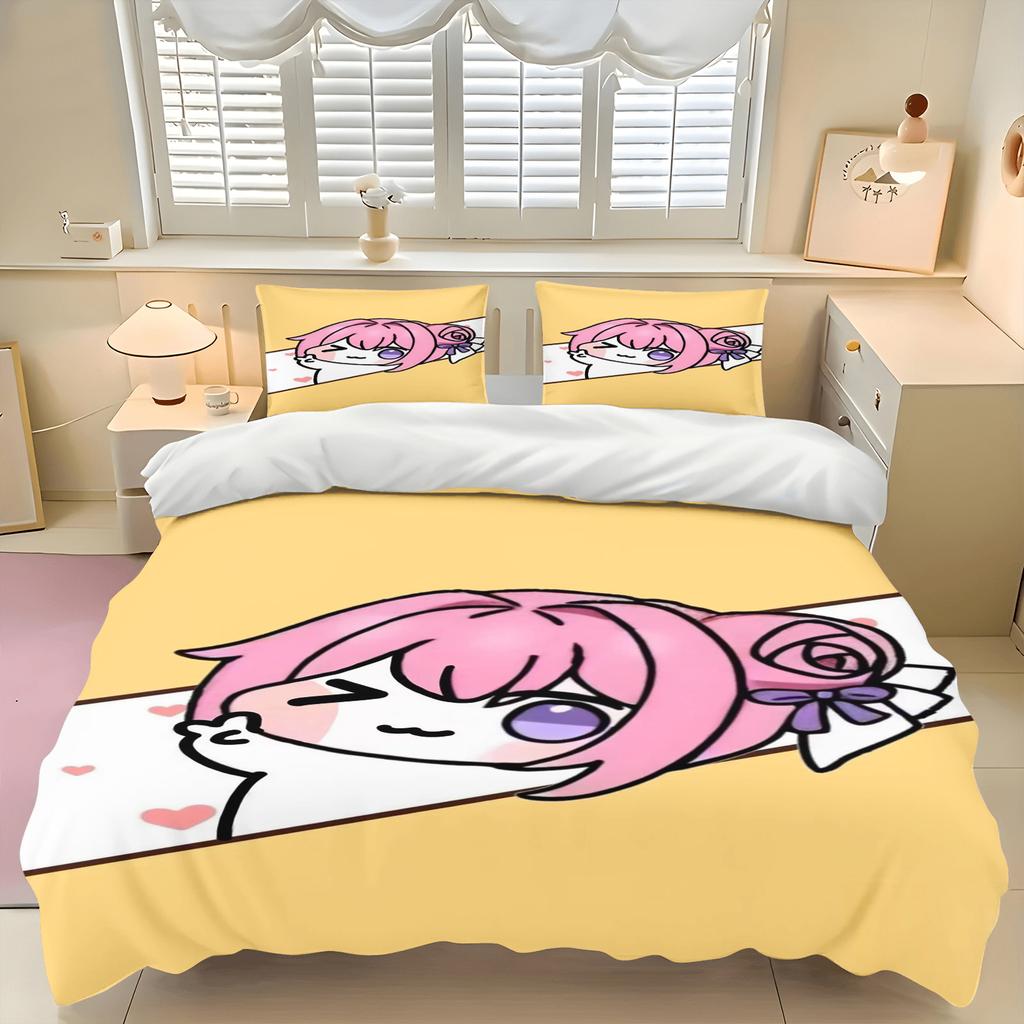 Cute N-Nikke Doro Doll Duvet Cover Set Soft Wash Bed 3 Piece Summer Comfortable Student Dormitory Home Baby Bedding Best seller