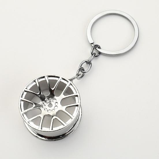 Tire Keychain Pendant Lightweight Metal Keychain Portable Creative Wheel Hub Design