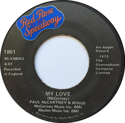 7inch Record WINGS - My Love 1861 Apple Records 1973 US Rock Used