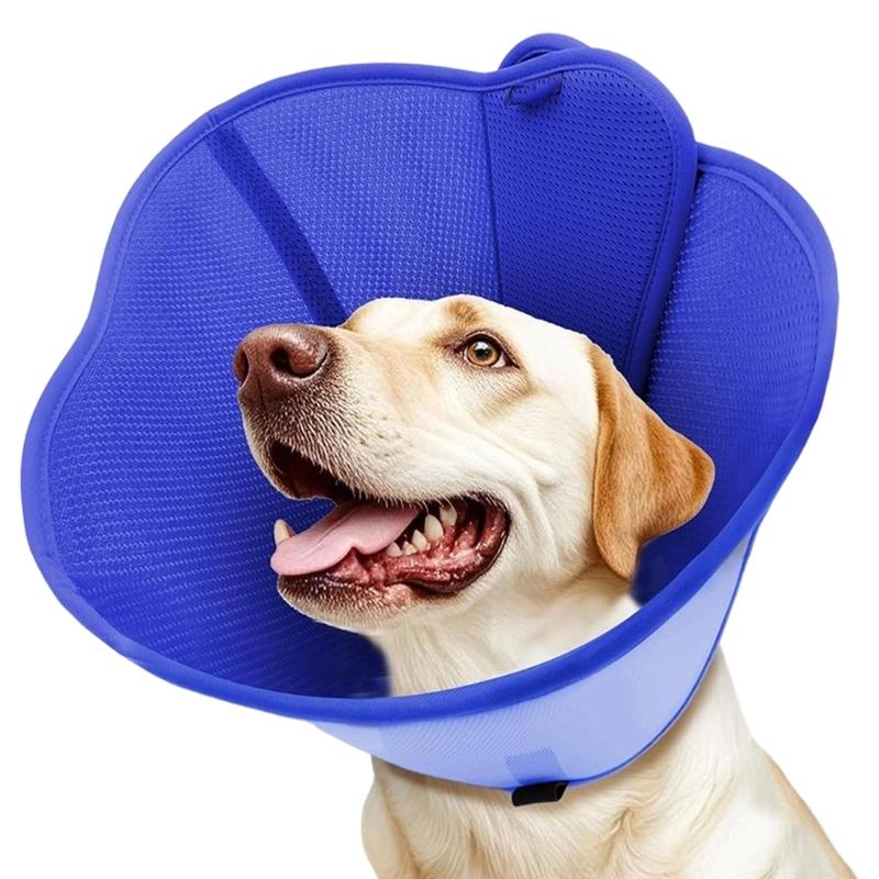 Pet Recovery Collar with Bounded Edges, Wearable Barrier for Care and After-Grooming Pet Recovery, Lick Proof Design