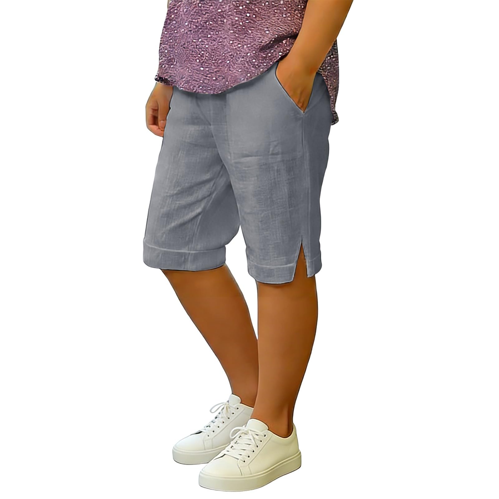 

Kids Elastic High Waist Pant Casual Fit Wide Leg Pants Trousers With Pockets 130