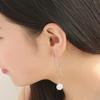 Stainless Steel Dangling Earrings with Large Cubic Zirconia Stones