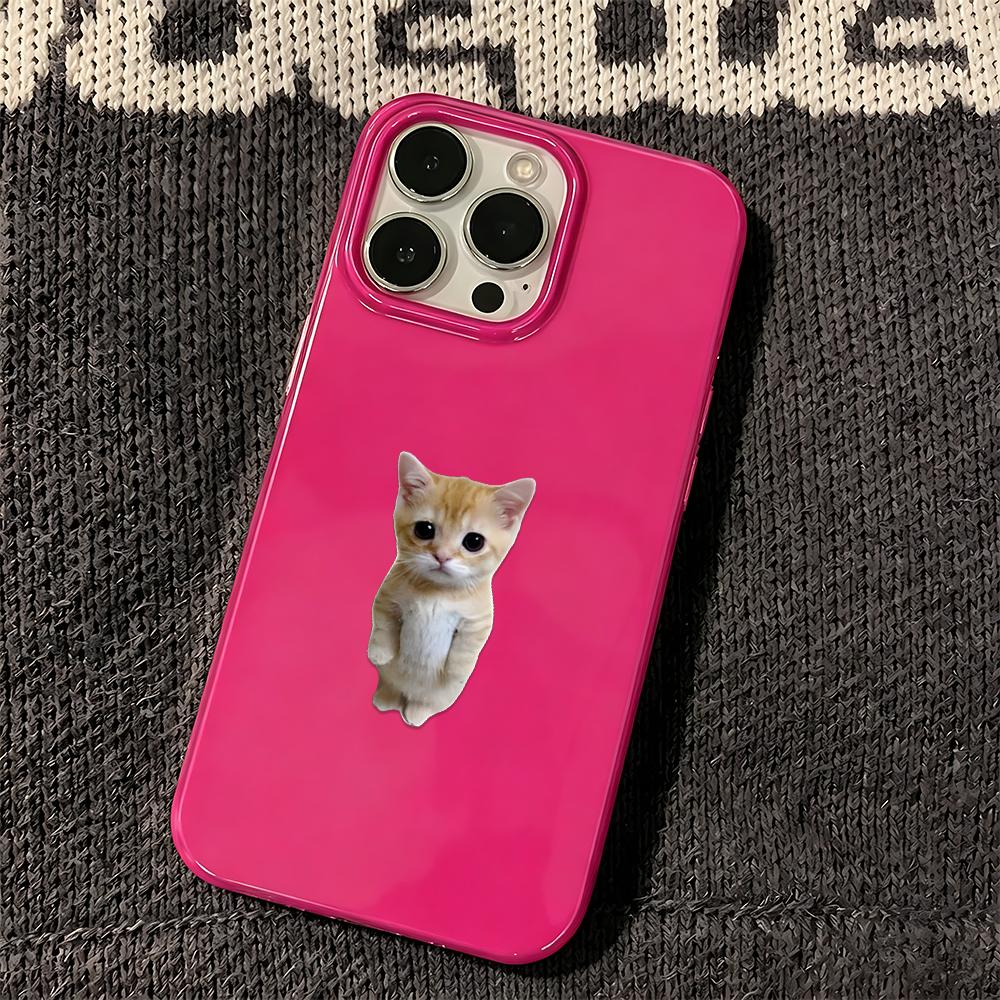 Phone Case For Iphone 17 Air 11 Pro Max 13 15 Plus 12 14 16 White Shock Absorbent Heavy Duty Anti Break Standing Kitten Cover