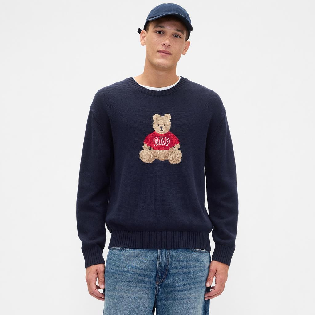 Gap Logo Bear Embroidery Loose Fit Sweater Unisex tops 844106