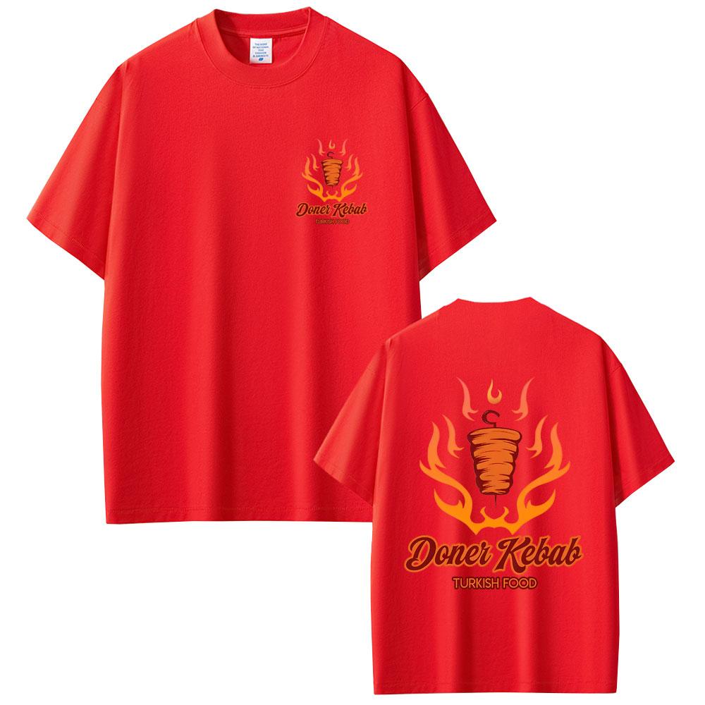 Doner Kebab Turkish Food Funny Graphic T-shirt Unisex Fashion Oversized Short Sleeve T-shirts Casual Oversized Unisex Streetwear S