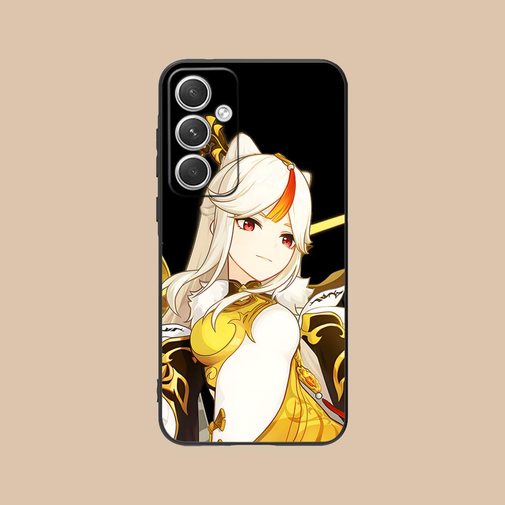 Game GI Ningguang Matte TPU Mobile Phone Case for Samsung Galaxy S26 S25 S24 S23 S22 S21 S20 Note20 Plus FE Ultra Colorful Cover