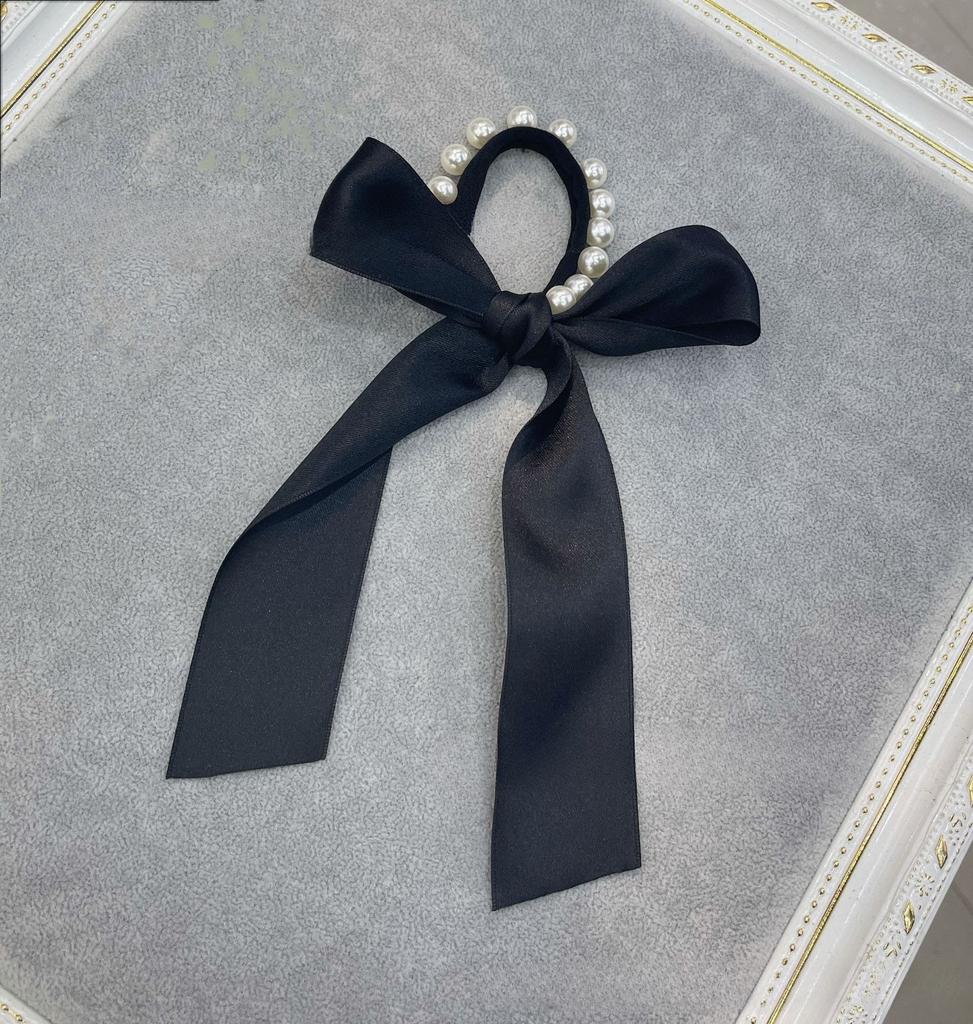 1 Pcs Fashion Simple Pearl Bow Elastic Hair Bands For Women Girls Party Hair Accessories