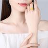 Elegant S925 Silver Amber Beeswax Adjustable Ring - Light Luxury