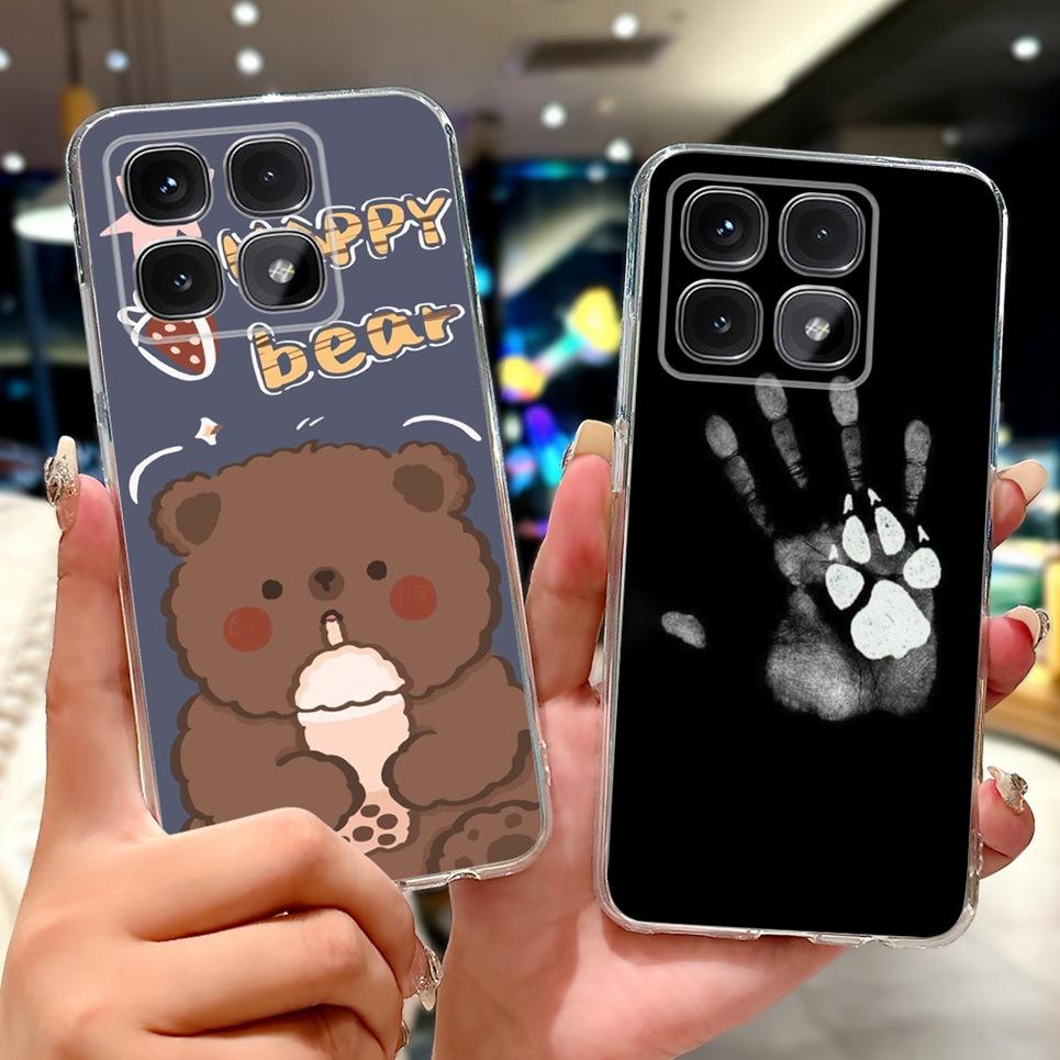 Phone Case For Xiaomi Mi 14T Pro Mi14T Cool Style Tiger Dragon Pattern Clear Soft Silicone TPU Back Cover Xiaomi 14t 5G Coques