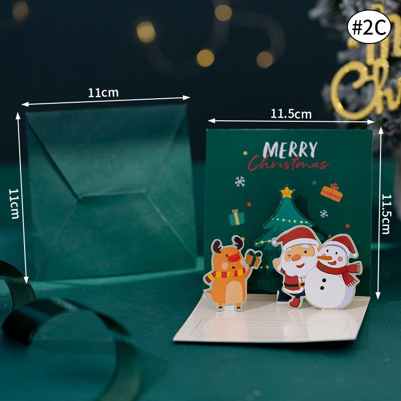 3D Christmas Tree Greeting Cards Desktop Decor Xmas Party Pop Up Card Postcard for Kids 2025 New Year Home Decoration Supplies
