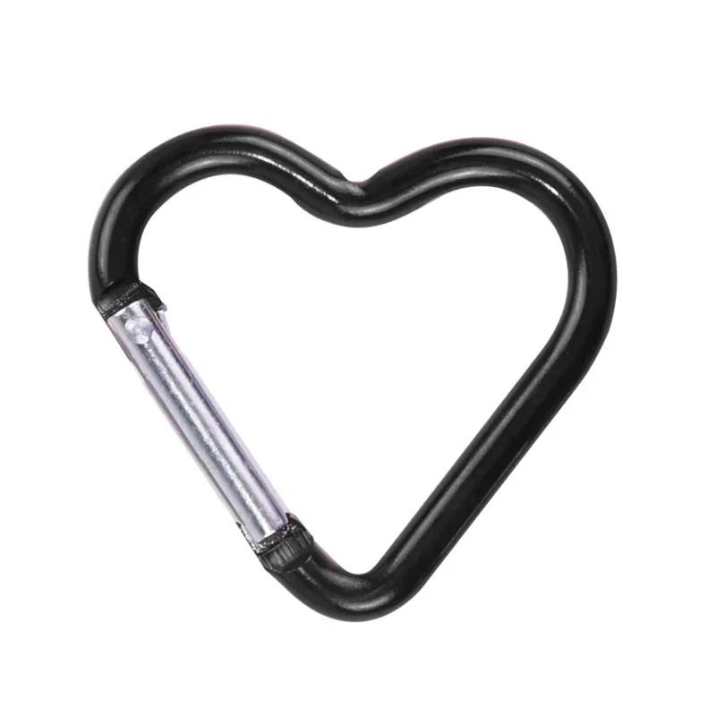 1PC Heart-shaped Aluminum Carabiner Keychain Clip Outdoor Tools Water Bottle Keyring Hook Hanging Buckle Travel Kit Accessories