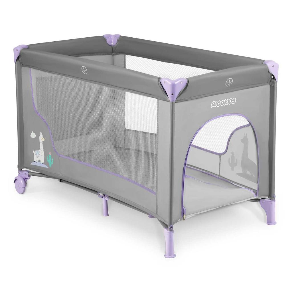 Travel Cot 125 X 65 X 78 Cm Rk-240 Gray-Lavender