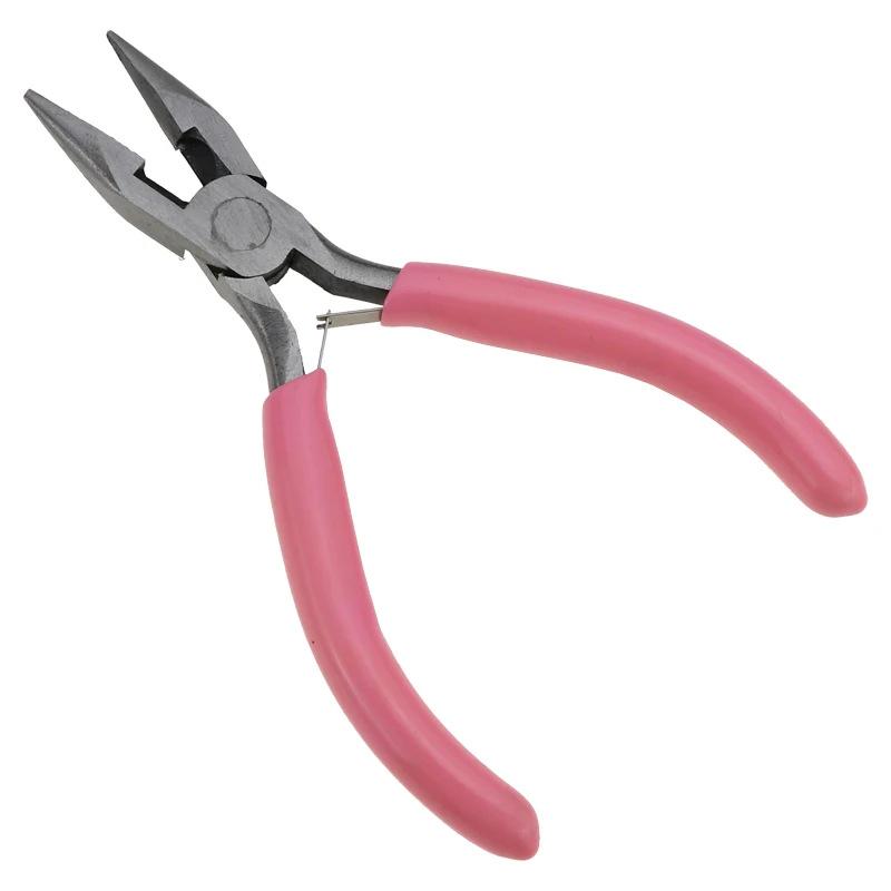 Handmade 5" Pink Handle Toothless Needle Nose Jewelry Pliers Set