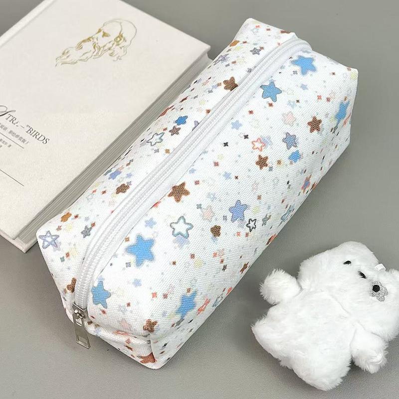 Canvas Stern Stifteetui Große Kapazität Multifunktionales Schreibwarenetui Federmäppchen Tragbare Kosmetiktasche Clutch Tasche Geschenke