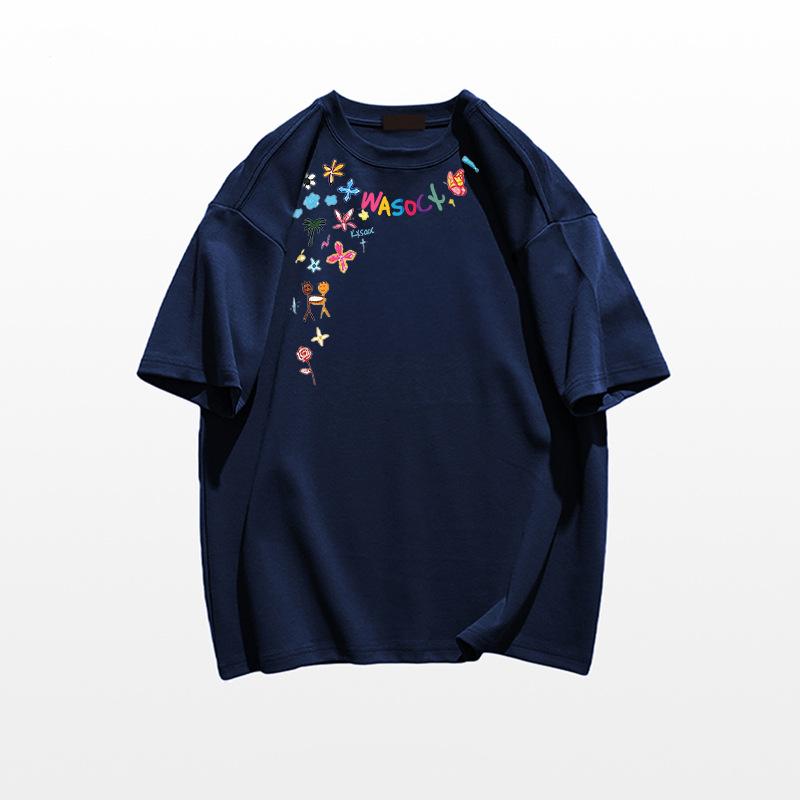 Fat MM cotton design short-sleeved t-shirt women's new summer American high street half-sleeved loose chic top