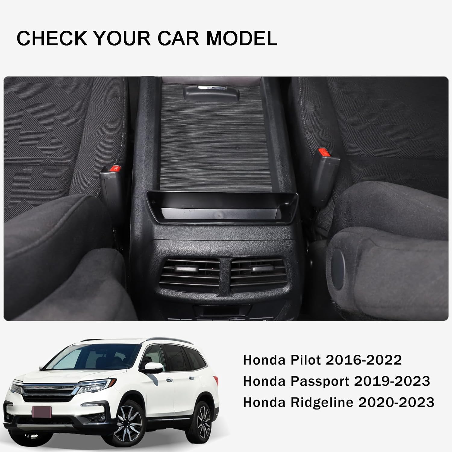 

Center Console Organizer Tray for Honda Pilot 2016-2022/ Ridgeline 2020-2023/ Passport 2019-2023 Accessories, ABS Material Central Control Armrest