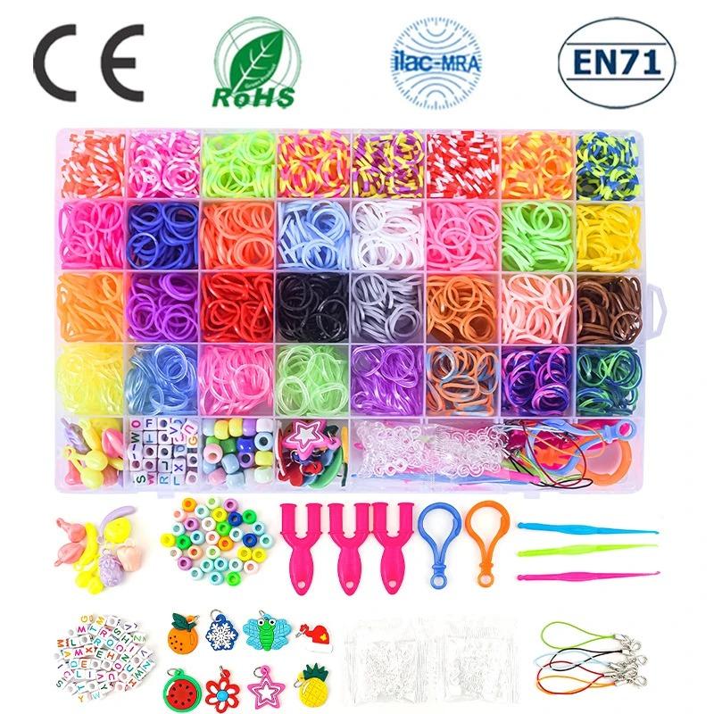 600-1800pcs+ Colorful Loom Bands Set Candy