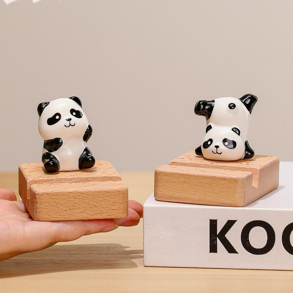 Panda Phone Stand Cute Resin Desk Accessory For Office Gifts And Home Decor