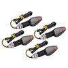 4Pcs/Set New Universal Motorcycle LED Turn Signals Long Short Turn Signal Indicator Lights Blinkers Flashers Amber Color Parts