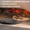 Pizza Turning Peel - 8 Inch Aluminum Perforated Turner With 32 Inch Long Handle, Lightweight Metal Peel for Outdoor Oven Accessories